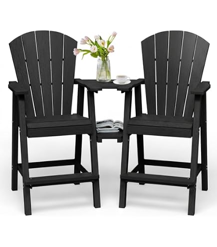 Amazon.com: VINGLI Tall Adirondack Chairs Set of 2 with Dual Trays