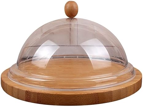 Amazon ケーキドーム 食べ物 保存容器 Lzhi 食品保存カバー 家庭用プラスチックデザートドーム木製ペストリーバーガープレート洋食レストランフルーツトレイ7 9 11 13inch 卓上用トレイ 盆 Size 11 2in ケーキスタンド オンライン通販