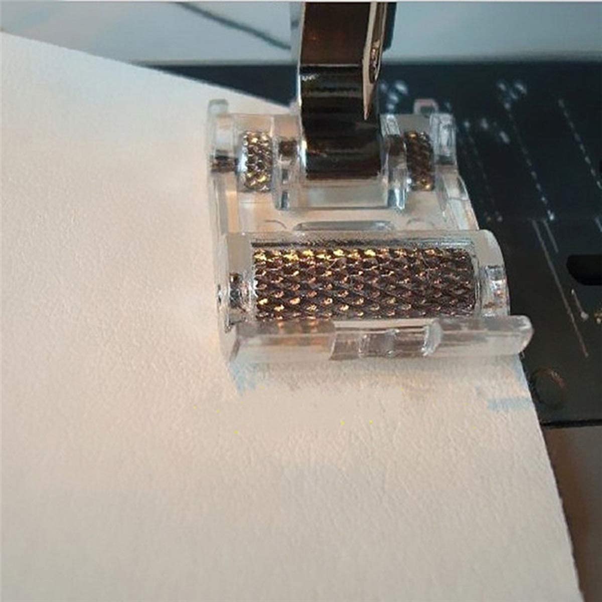 2 PCS Roller Presser Foot and Non-Stick Zigzag Teflon Presser Foot - Fits All Low Shank Snap-On Singer, Brother, Babylock, Janome Sewing Machine