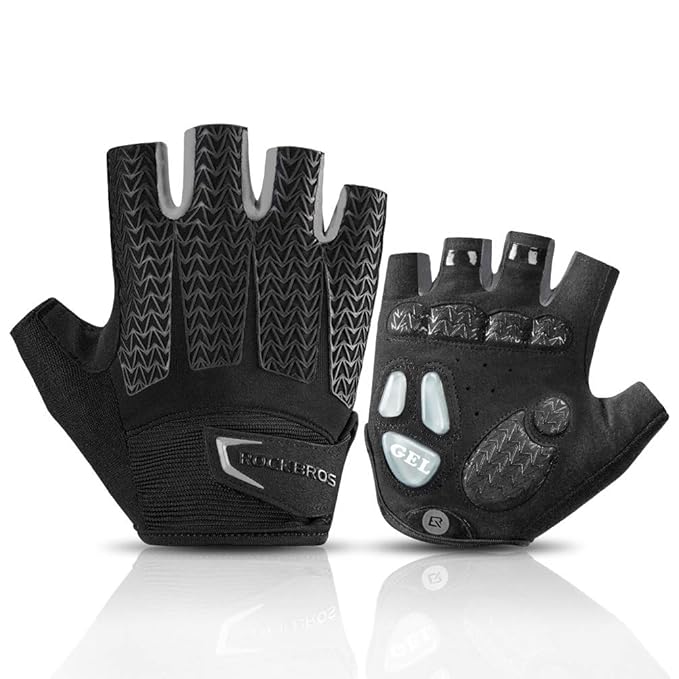 ROCK BROS Road Cycling Gloves for Men Women Commuter Gloves Half Finger