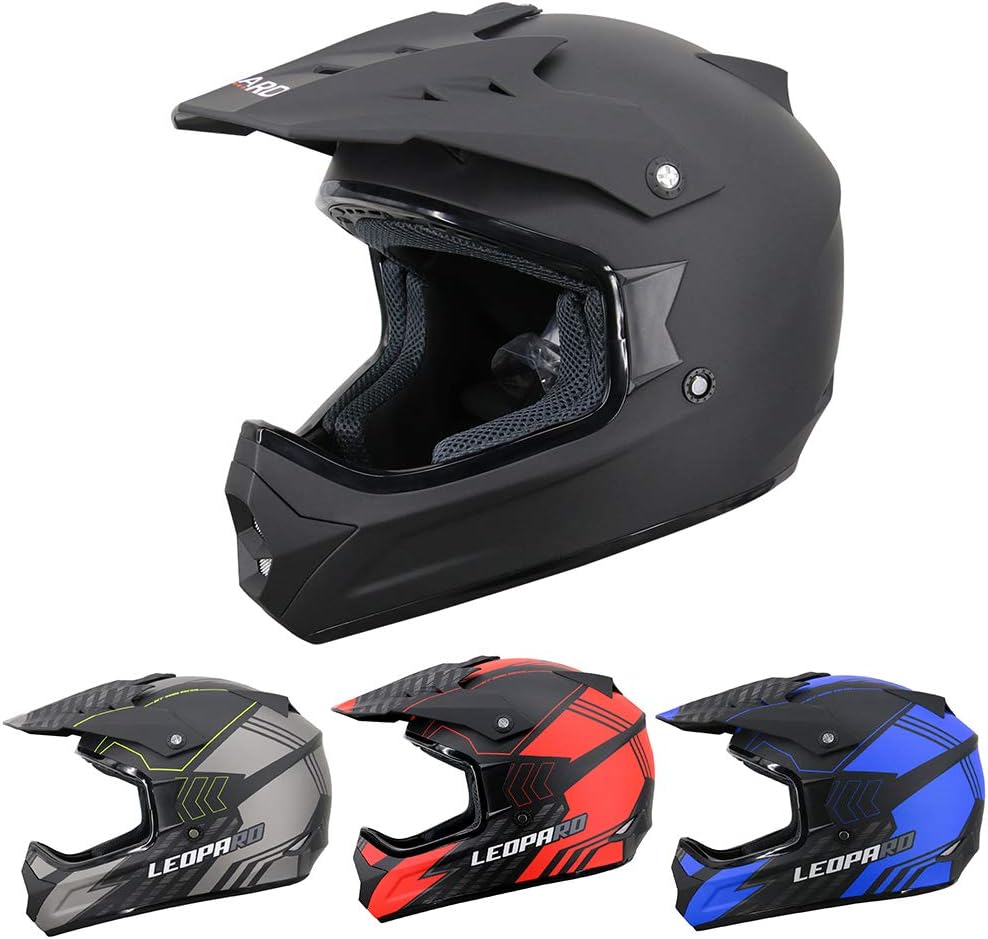 Leopard LEO-X307 Motocross Helmet Matt Black M (57-58cm) Motorbike Motorcycle MX Enduro Off Road Helmet