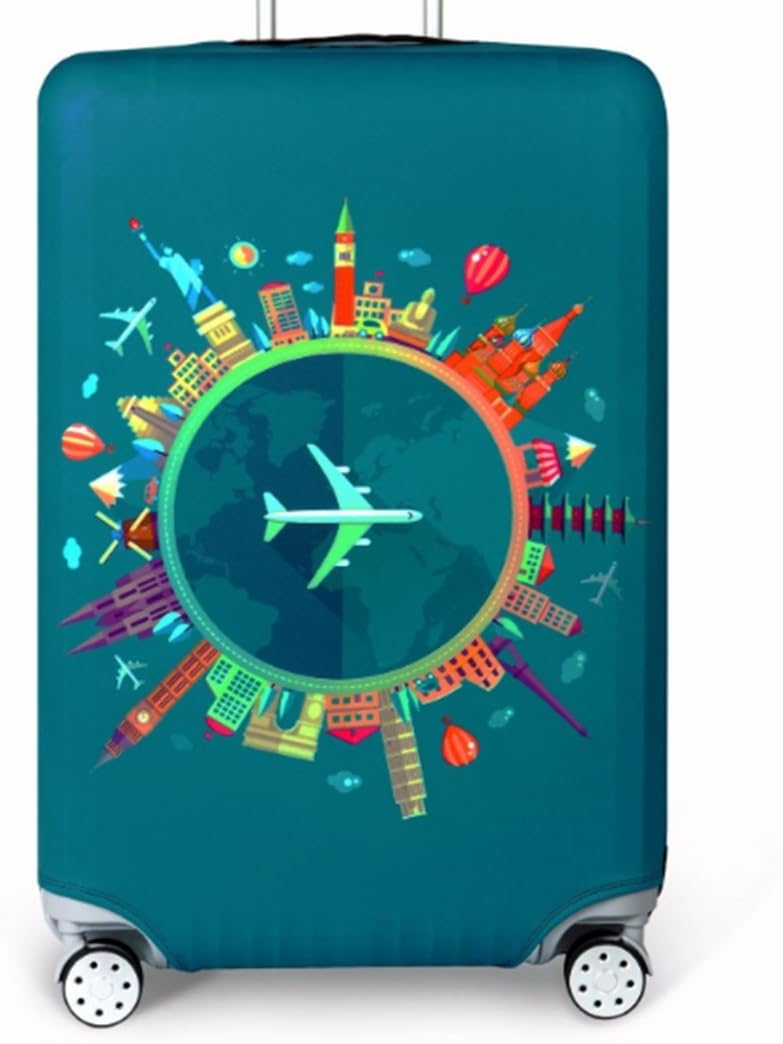 YianBestjaWashable Travel Luggage Cover Elastic Suitcase Trolley Protector Cover for 18-32 Inch Luggage (Travel, XL)