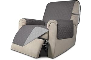 Easy-Going Recliner Chair Slipcover Reversible Couch Cover Water Resistant Sofa Cover Furniture Protector with Elastic Straps for Pets Dog (Recliner 19 inch, Gray/Light Gray)
