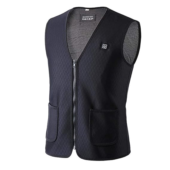 JanTeel Beheizte Weste, Outdoor-Reiten Skifahren Angeln USB-Lade beheizter Kleidung Warmer Down Vest für Wanderung und Camp, Isolierte Elektrisch Beheizte Weste für Winter Warm bleiben Unisex