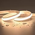 JOYLIT 24V Outdoor Neon LED Strip Lights Waterproof 16.4FT 3000K Warm White, UL Listed PRO+ 735LM/FT Bright CRI 92+ 1200LEDs 95W Dotless Rope Light for Kitchen, Bathroom, Commercial (No Power Source)