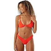 Roxy Women's Bikini Bottoms – Quick-Dry Low Rise Swim Bottom, UPF 50+, Swimwear, Ruby, X-Large