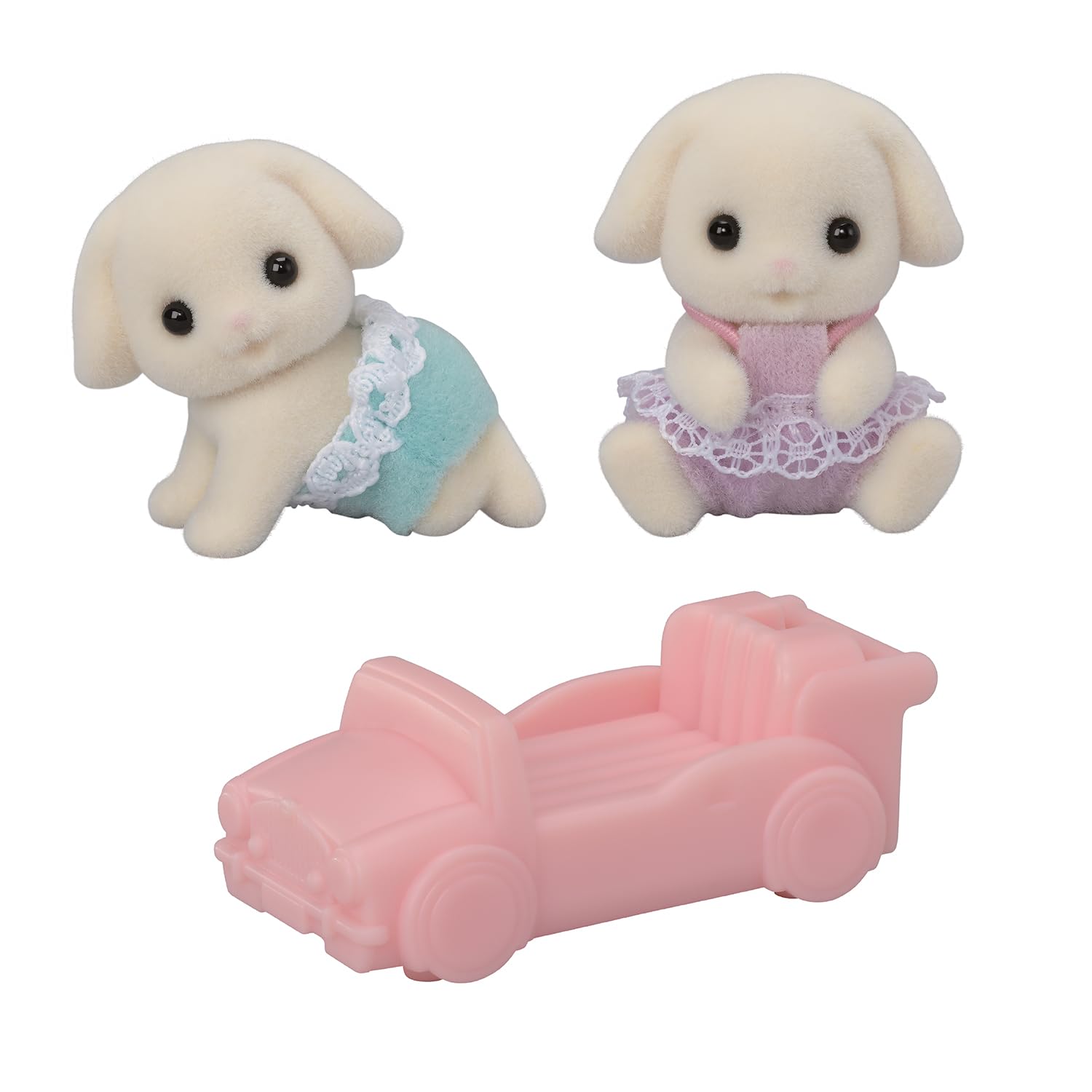 Calico Critters Flora Rabbit Twins - Set of 2 Collectible Doll Figures for Ages 3+