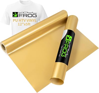 VINYL FROG Heat Transfer Vinyl Roll Gold 30.5x155cm HTV for DIY T shirts