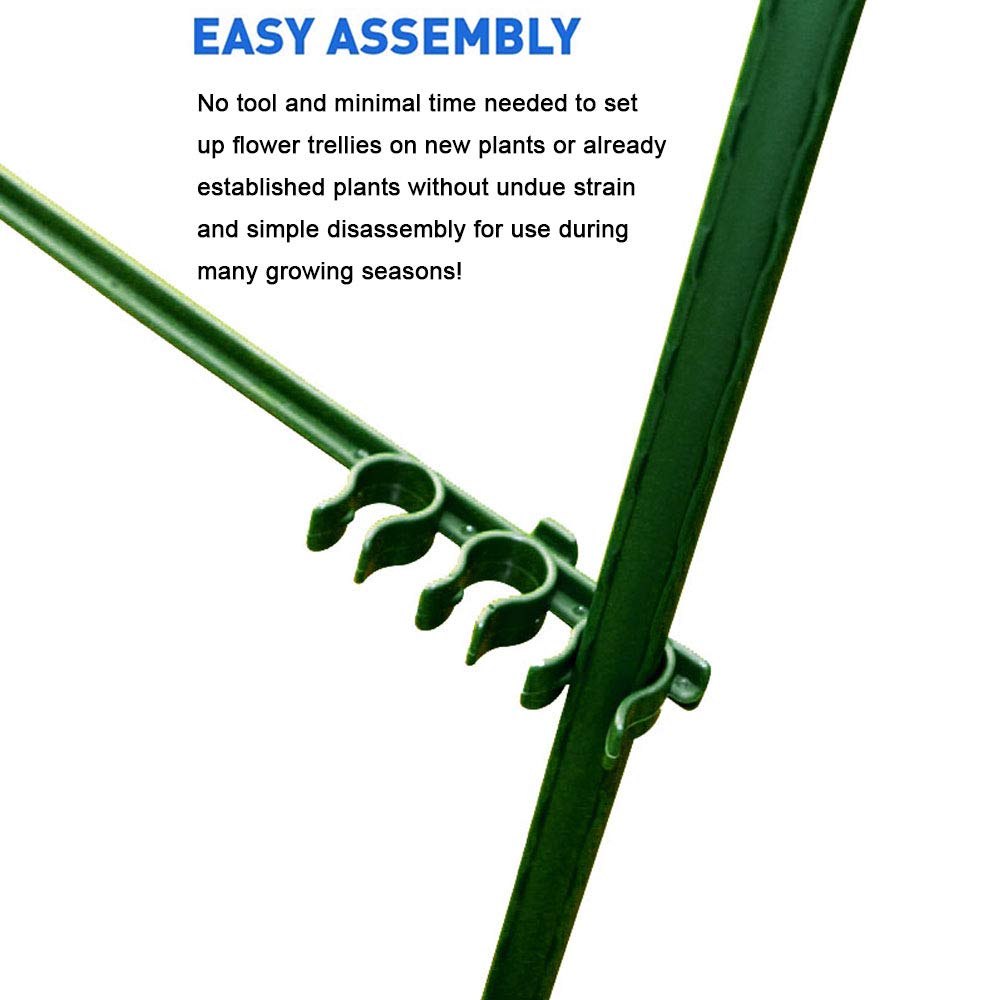 ZCINT 4 Ft Outdoor Garden Vegetable Cages for Climbing Plants, Large Obelisk Support with Adjustable Rings, Set of 4