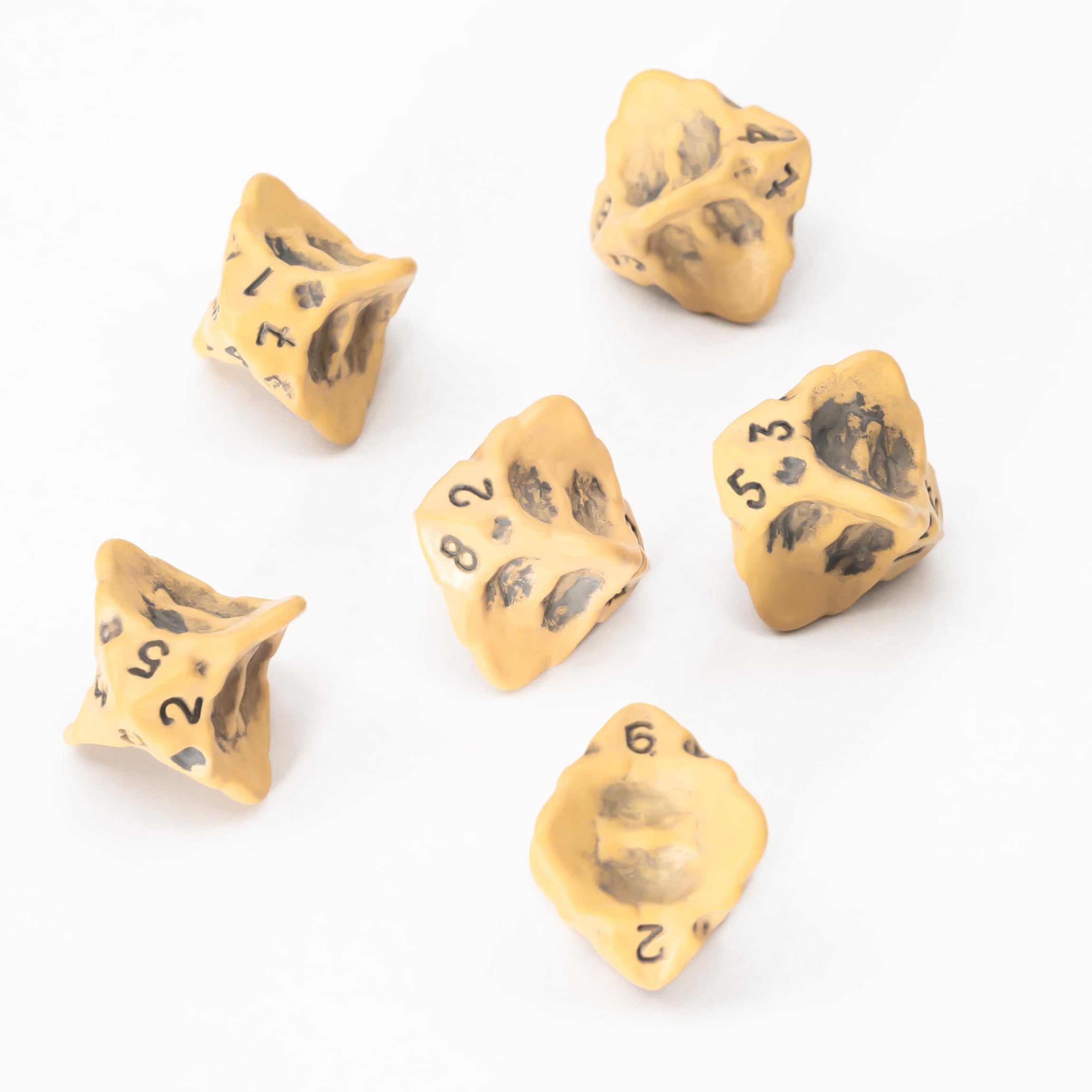 D8 Dice Set - Set of Six 8 Sided Dice - Skull & Bone Themed RPG Dice. Cool & Unique Gift for Dungeons & Dragons (DND), Warhammer, D&D, Pathfinder, D and D. (Ancient Bone Yellow)