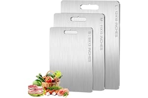 EADWE New Titanium Cutting Boards - 100% Pure Titanium Cutting Boards for Kitchen - Cutting Edge Hygiene & Durability, Double Sided Medical-grade Titanium Cutting Mat from Japan (13 x 9 in)