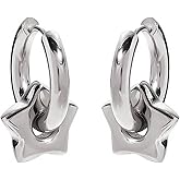 NUEAYMS Detachable Star Heart Dangle Earrings Hip Hop Drop Earrings Street Style Pendant Earrings Jewelry Charm Earring