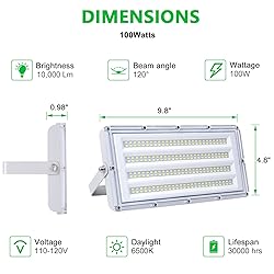 LED Flood Lights Outdoor, 100W 10000LM Outside Work