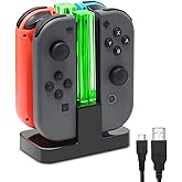 FastSnail Charging Dock Compatible with Nintendo Switch for Joy Con & OLED Model Controller with Lamppost LED Indication, Charger Stand Station with Charging Cable