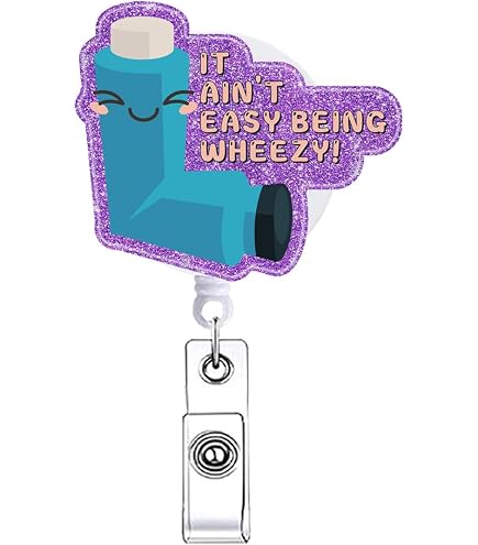 Pink Lung Badge Reel For Medical Staff - Retractable Nurse ID Holder With Funny Design