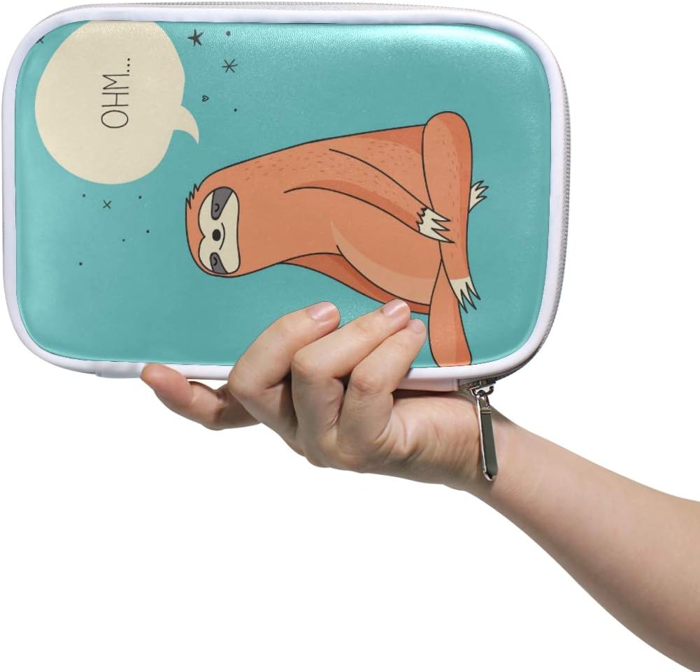 FANTAZIO Cute Funny Sloths Pattern Pencil Case Big Capacity Pen Bag Makeup Pouch Durable Students Stationery Perfect Gift for Students