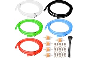 ZAMDOE Petrol Fuel Line Hose Fuel Pipe(5 Pcs * 1 Meter) High Temperature Rubber Fuel Hose for Motorcycle, Chainsaws, Weedeate
