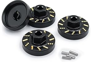 Zolikar 4PCS RC Brass Wheel Weights Hex Hub Adapters for TRX4M Upgrades 1/18 Scale RC Crawler Car Accessories, Black