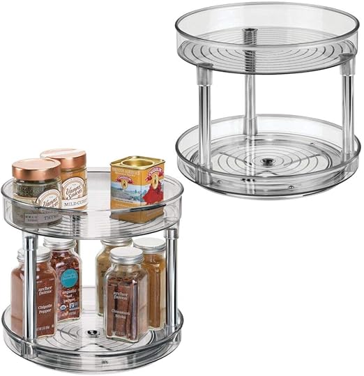 Amazon Com Mdesign 2 Tier Lazy Susan Turntable Food Storage
