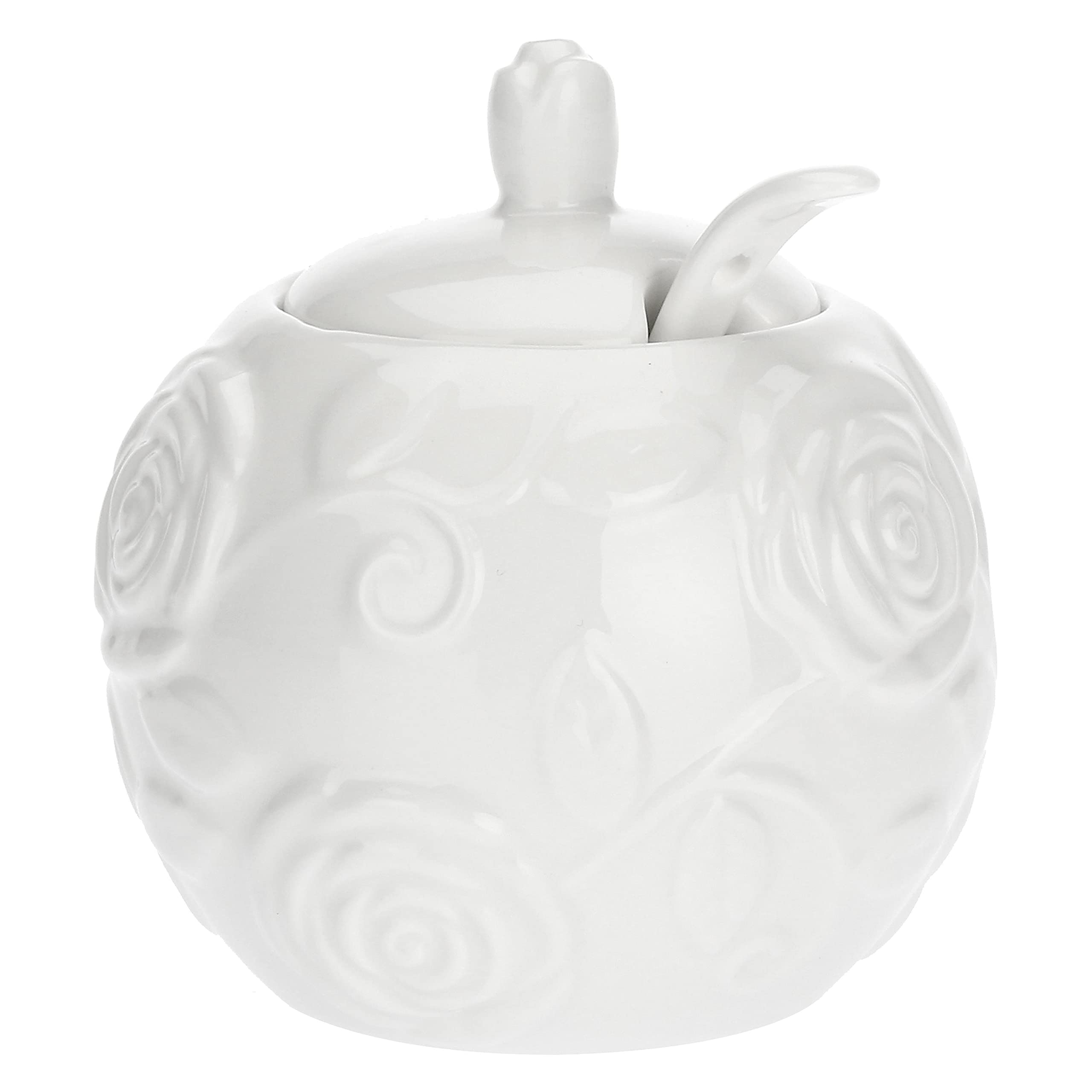 Porcellana Florentina Sugar Bowl with Lid And Spoon in Luxury Box, Porcelain, Multi-Colour, 0.1 x 0.1 x 0.1 cm