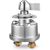 Telsitine High Current Master Battery Disconnect Switch, 12V-48V Heavy Duty Battery Isolator Switch with Face Plate, 300A Wat