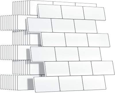 Yoillione Thicker Peel & Stick Wall Tiles 12x12 White 10 Sheets Backsplash