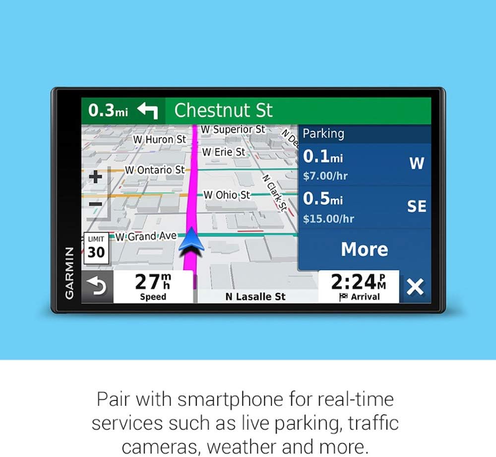 Garmin DriveSmart 65, Built-In Voice-Controlled GPS Navigator with 6.95” High-Res Display