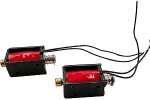 BUBQD 2PCS Mini Push Pull Linear Solenoid Electromagnet 6mm Stroke DC 6V ~ 12V 10 Ω or 12V ~ 24V 40Ω Open Frame Mini Frames Actuator Electric DC Magnet Solenoid DU0730S (DU0730S-12B40 (DC 12V-24V 40 Ω))