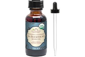 US Organic Sea Buckthorn Berry (Fruit) Oil, Supercritical CO2 extracted, USDA Certified Organic,100% Pure Virgin, Unrefined i