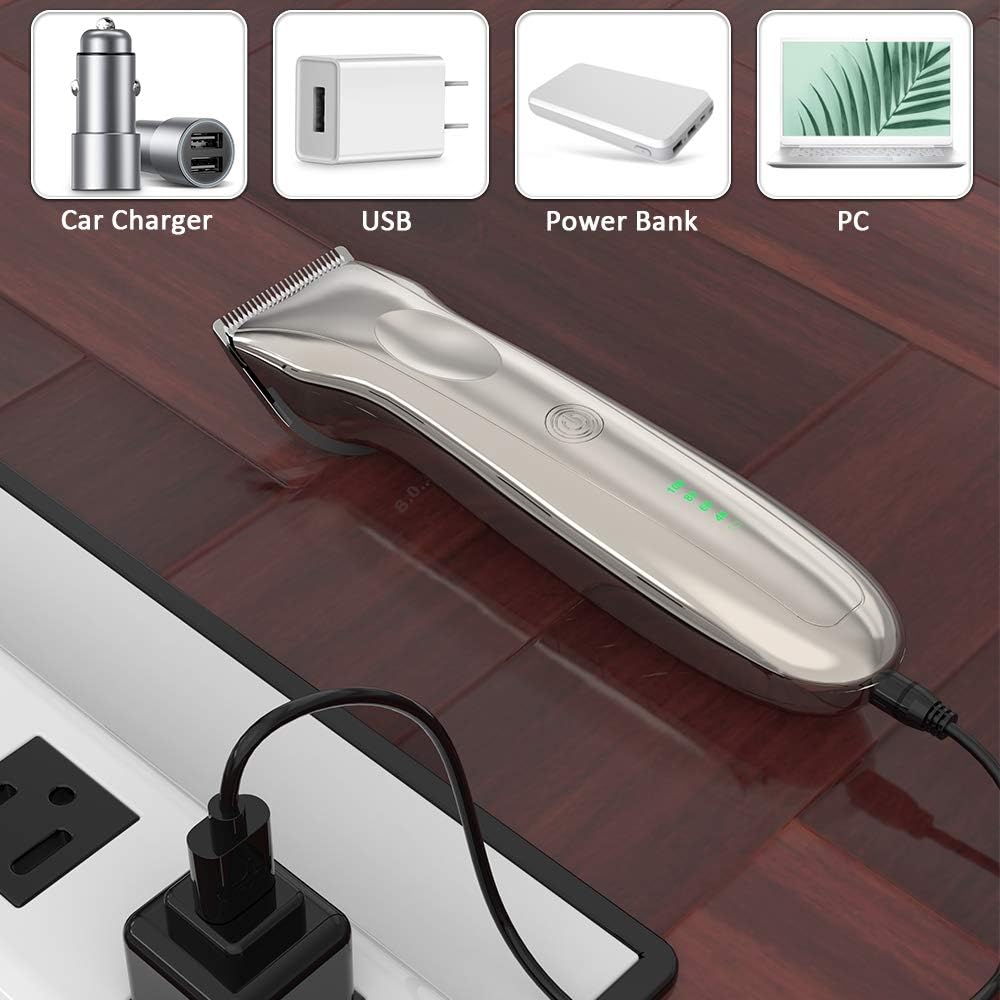 AUSHEN Dog Clippers, Dog Grooming Clippers with High Power for Thick Heavy Coats Professional Rechargeable Cordless Low Noise Dog Hair Shaver for Small & Large Dogs Cats and Other Pets