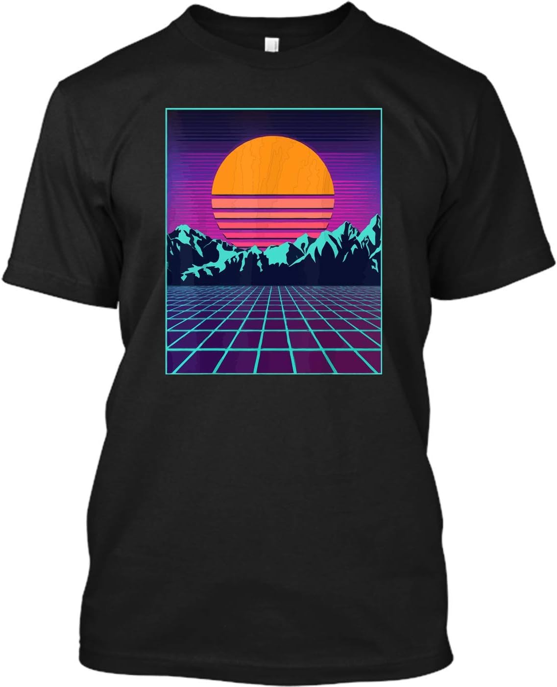 Retro 80s Aesthetic Vaporwave Outrun Style Sun Custom Ultra Cotton T-Shirt
