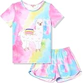 QPANCY Pajamas for Girls Unicorn Pjs Sets Little Kids Summer Short Sleeve Sleepwear