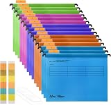 MerryNine Foolscap Suspension Files 15PCS Mixed Color with Tabs 16.1in 9.8in