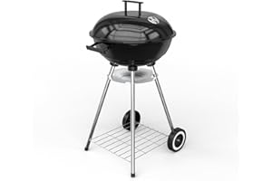 SAILRET 18 Inch Portable Charcoal Grill, Heavy Duty Kettle BBQ Smoker with Built-in Thermometer & Removable Water-Rinsable Ash Catcher for Outdoor Camping, Patio, Backyard, and Tailgating
