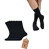 PRATEE Dress Socks for Men Cotton Blend Cushioned Dress Socks Soft Solid Mid-Calf Running Socks