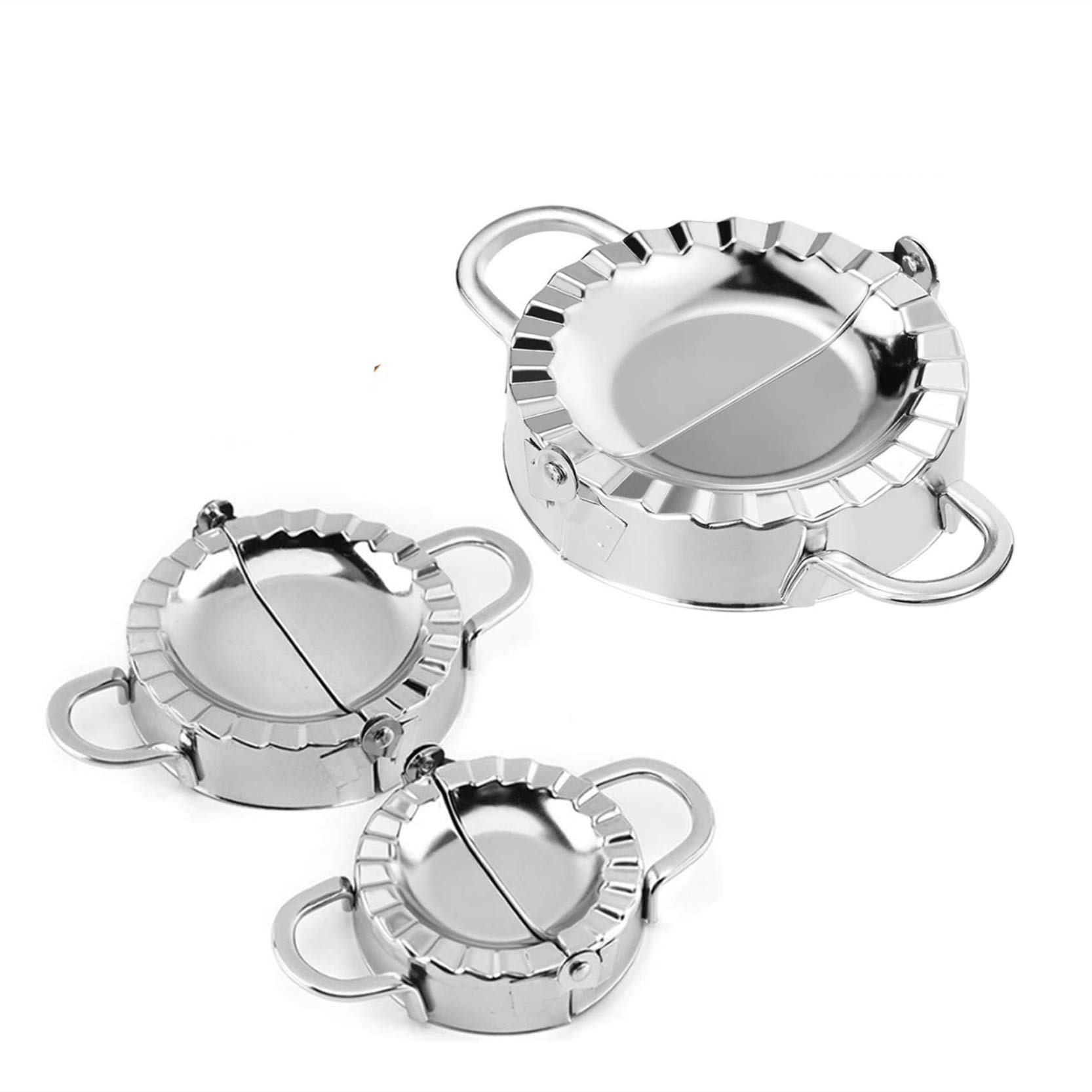 CHSEEO 3 Packs Stainless Steel Ravioli/Pierogi/Dumpling Maker Wrapper Empanada Press Mold Dough Cutter Pie Ravioli Dumpling Mould - Pastry Tools Kitchen Accessories #2