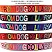 GoTags Personalized Dog Leash, Embroidered with Pet Name or Custom Text, Heavy Duty Washable Nylon, Colorful 6 FT Collar Lead in Black, Blue, Pink, Orange, Red and More, Comfort Loop Handle