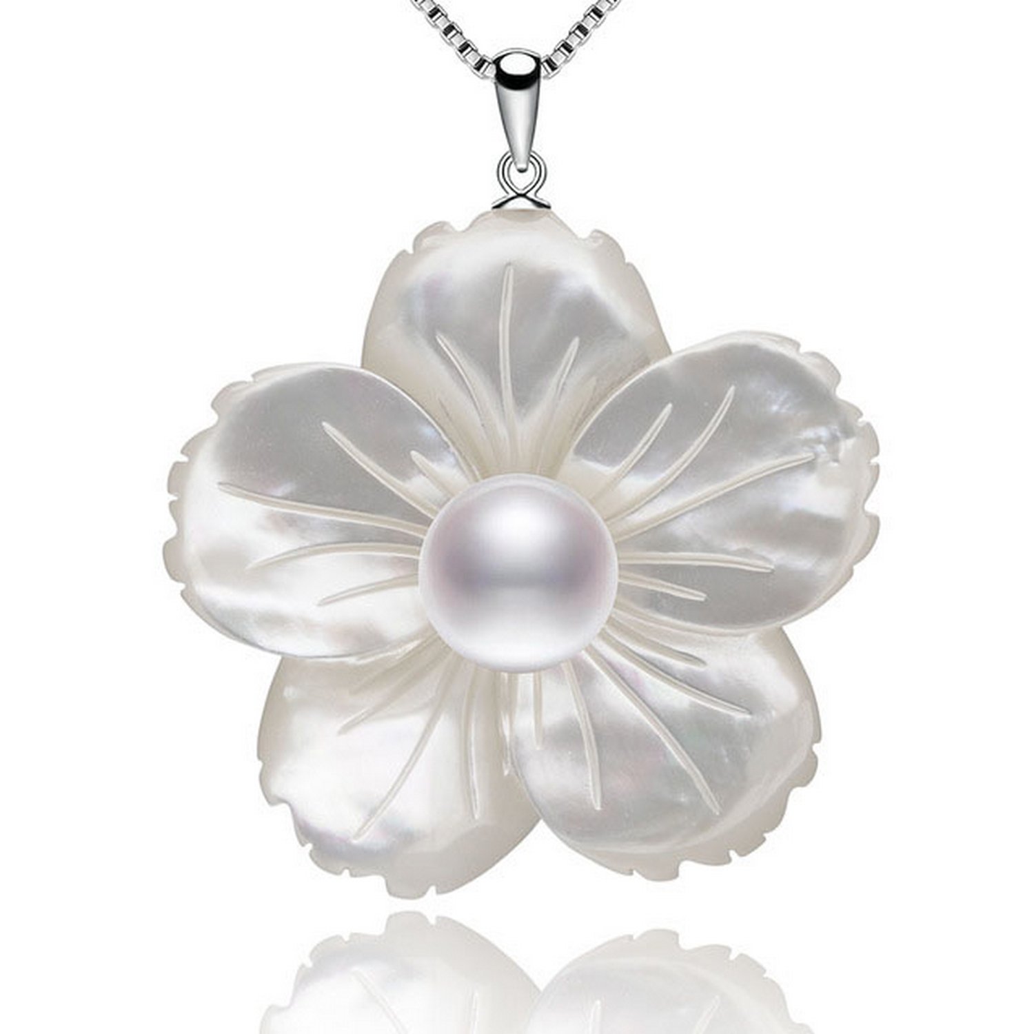 Shell Pendants Silver MMC Carving Womens for Necklaces