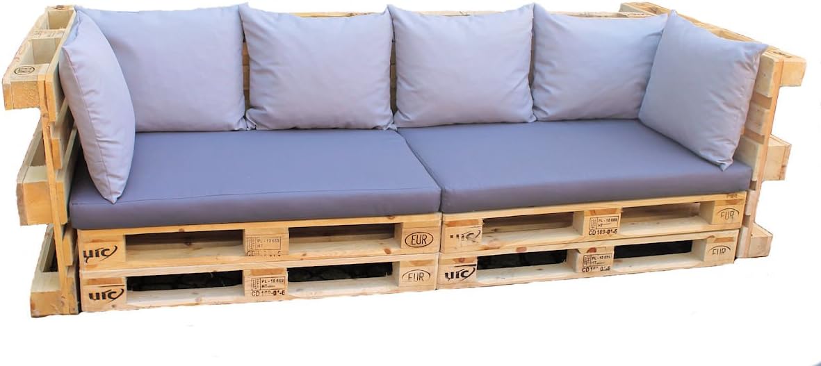 Cushions, pillows for Euro pallet 120 x 80 cm and scatter cushions, set in the photo