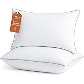 Sasttie Pillows Queen Size Set of 2, Bed Pillows for Side, Back, and Stomach Sleepers - Oeko-Tex Certified Down Alternative Plump Filling - Hotel Quality and Machine Washable, 2 Pack