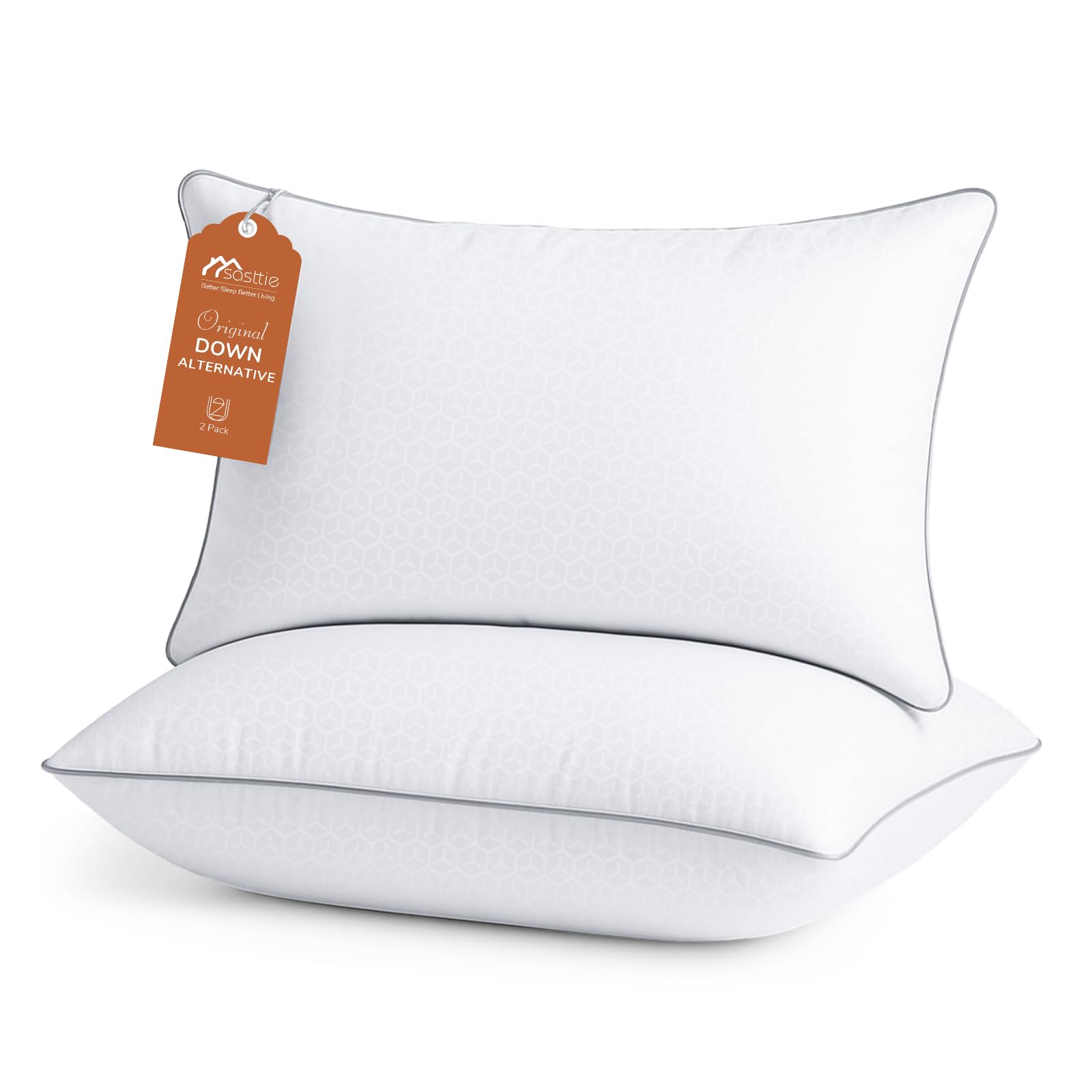 Photo 1 of ***MISSING PARTS******STOCK PHOTO FOR REFERENCE ONLY***Pillows Queen Size Set of 2, Bed Pillows for Side, Back, and Stomach Sleepers - Oeko-Tex Certified Down Alternative Plump Filling - Hotel Quality and Machine Washable, 2 Pack