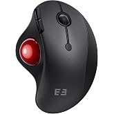 seenda Wireless Trackball Mouse, Ergonomic Bluetooth Mouse,Black&amp;Red | USB-C rechargeable, 3-device Bluetooth+2.4G USB, thumb control, 5-level DPI and space-saving comfort for laptop, PC and Mac.