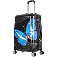 InUSA Black Butterfly Print Luggage with Spinner Wheels | Durable Lightweight Hardside Suitcase | Travel Bag with Handle and Trolley | 24-Inch Medium Checked luggage