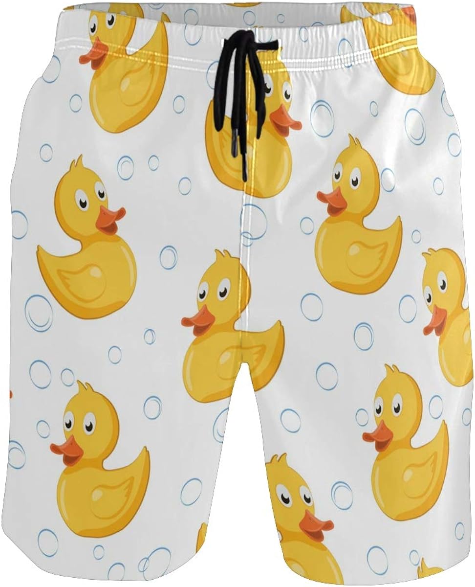 Sinestour Mens Swim Trunks Yellow Baby Rubber Duck Swimming Trunks