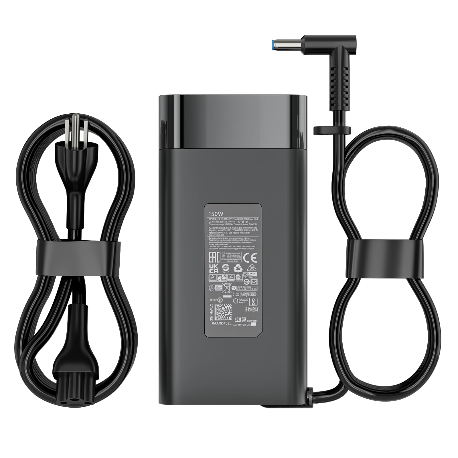 Photo 1 of 150W 19.5V 7.7A Laptop Charger fit for HP ZBook 15 16 17 15u 15v G3 G4 G5 G6 G7 G8 G9 Studio x360; OMEN 15 17 Pavilion; EliteBook 1050 G1; 135W AC Adapter TPN-CA11 TPN-DA09 917649-850 Power Supply