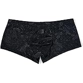VORHELOVE Men's Sexy Boxer Briefs Lace Underwear Breathable Cheeky Underpants Soft Bikini Stretch Trunks with Pouch S-2XL