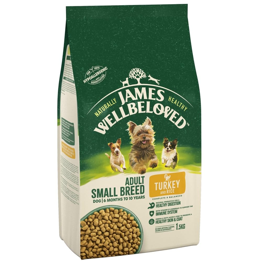James Wellbeloved Adult Small Breed Turkey and Rice 1.5 kg Bag, Hypoallergenic Dry Dog Food