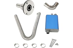 COPGGE 24mm Diesel Parking Heater Exhaust Muffler Silencer with Exhaust Pipe Wall Flange Socket Elbow Connector for Chinese Diesel Heater, for Eberspacher Airtronic D2 D4, for RV Camper Auxiliary Heater