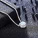 Wemeet Round Opal Necklace for Women, 18K White Gold Plated Cubic Zircon Diamond Halo Choker Necklace