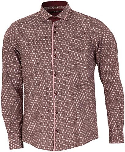 Guide London Men's Guide London Long Sleeve Italian Shirt M Red